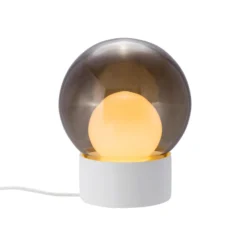 pulpo Tischleuchte Boule Small, rauchgrau/opal/weiß, Glas