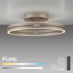 PURE LED-Deckenleuchte Loop bronzefarben, Metall Ø 60 cm CCT