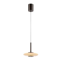 PURE LED-Hängelampe Vitrum braun/opal Glas/Aluminium Ø 22 cm