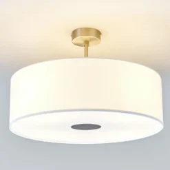 Quitani Deckenlampe Gala, Ø 50 cm, Chintz weiß