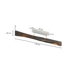 Quitani LED-Deckenlampe Lian, gold oxidiert