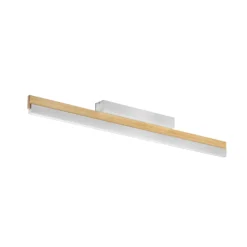 Quitani LED-Deckenleuchte Keijo, nickel/eiche