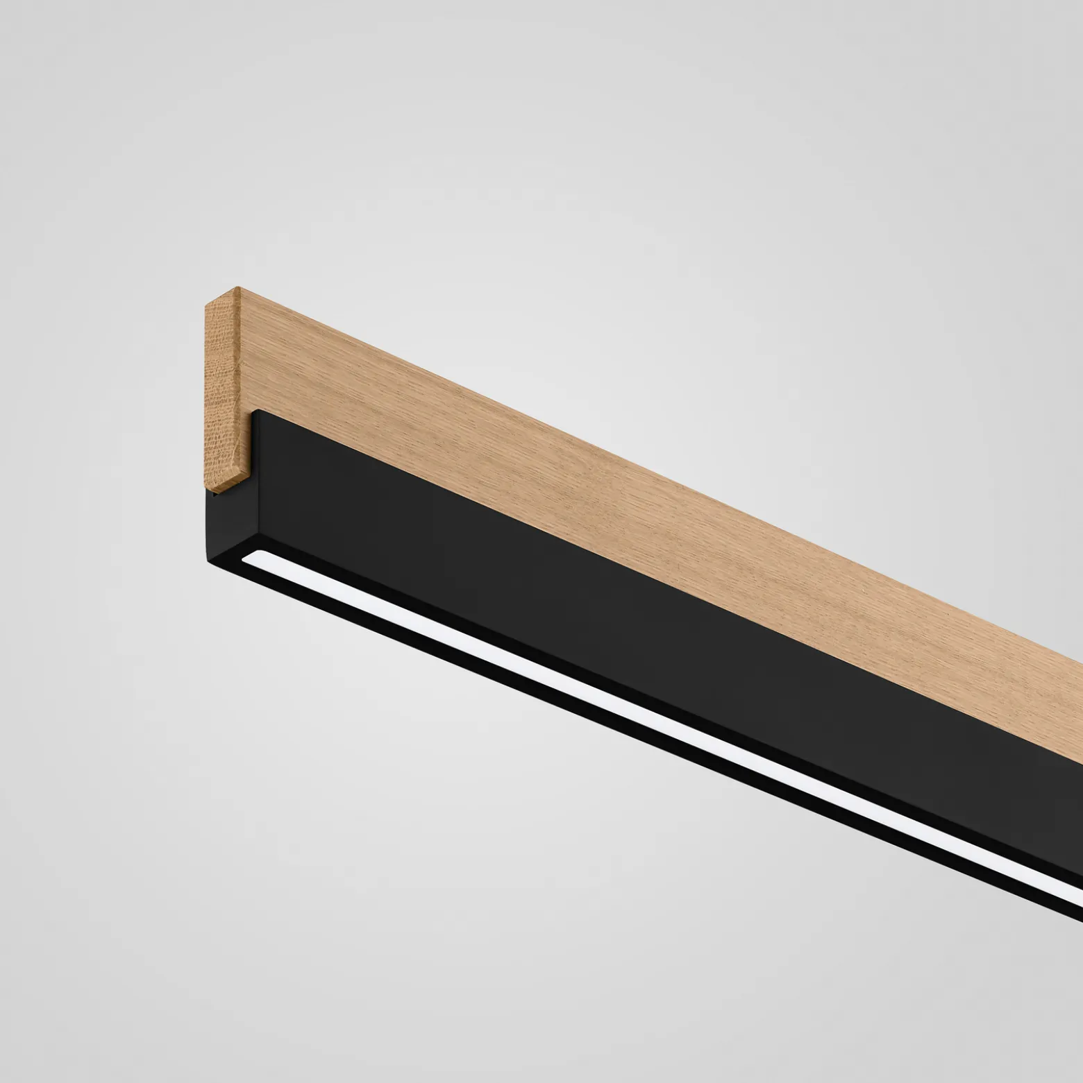 Quitani LED-Deckenleuchte Keijo, schwarz/eiche