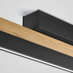 Quitani LED-Deckenleuchte Keijo, schwarz/eiche