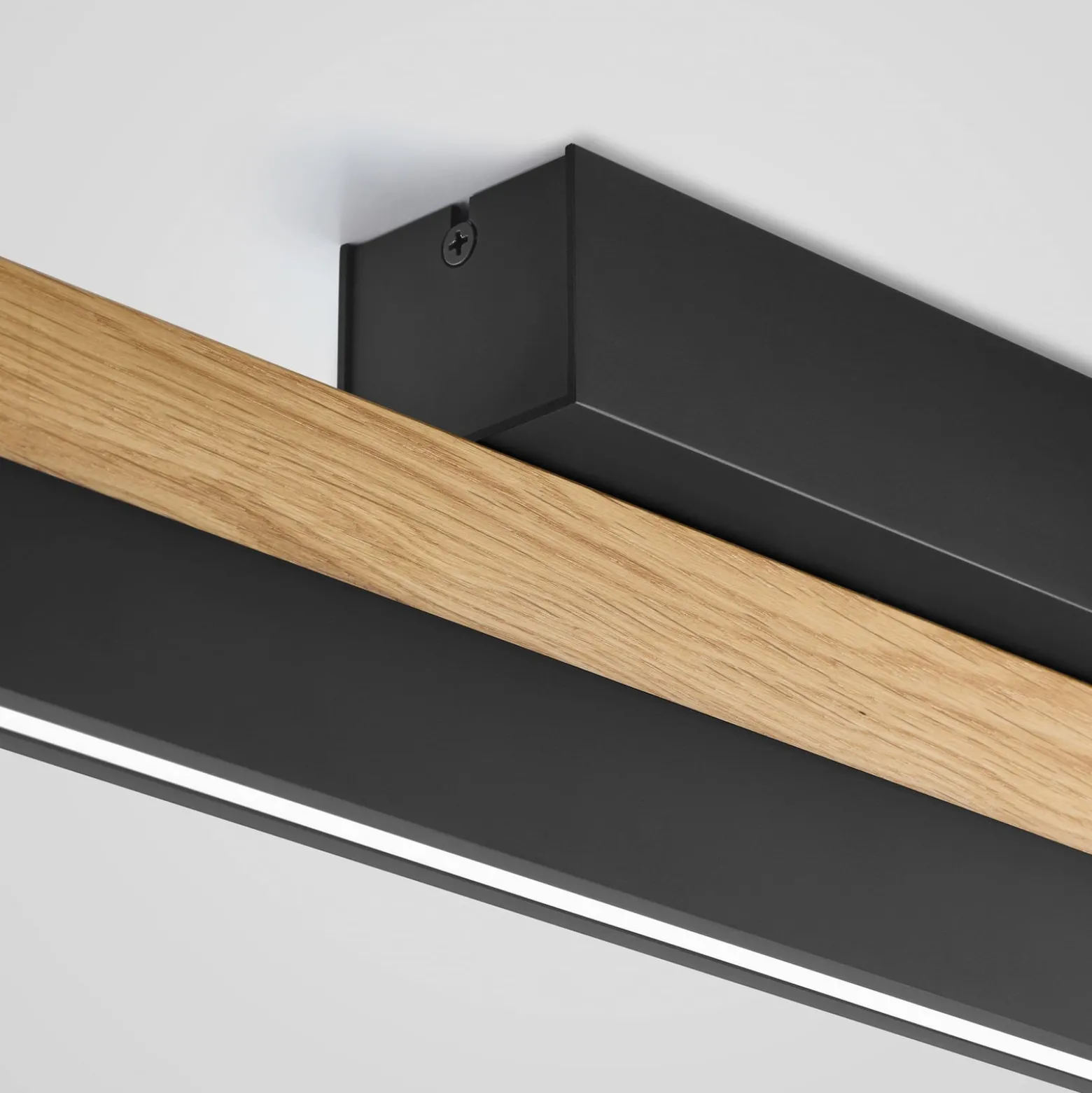 Quitani LED-Deckenleuchte Keijo, schwarz/eiche