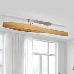 Quitani LED-Deckenleuchte Lian, Schlagmetallfinish