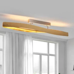 Quitani LED-Deckenleuchte Lian, Schlagmetallfinish