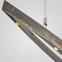 Quitani LED-Hängelampe Malu, gold oxidiert, Länge 100 cm