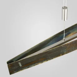 Quitani LED-Hängelampe Malu, gold oxidiert, Länge 100 cm