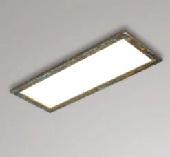 Quitani LED-Panel Aurinor, goldfarbig patiniert, 86 cm