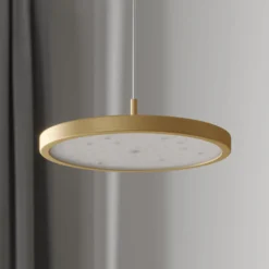 Quitani LED-Pendellampe Gion, 1-flammig, weiß/messing
