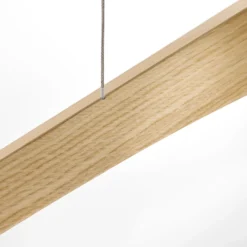Quitani LED-Pendellampe Hiba, eiche natur, Länge 148 cm