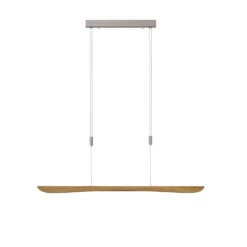 Quitani LED-Pendellampe Hiba, eiche natur, Länge 118 cm