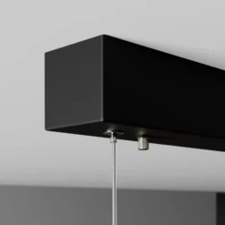 Quitani LED-Pendellampe Lexa, eiche/schwarz, Länge 118 cm