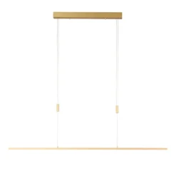 Quitani LED-Pendellampe Tolu, Länge 139 cm, messing