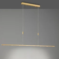 Quitani LED-Pendellampe Tolu, Länge 179 cm, messing