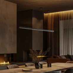 Quitani Zino LED-Hängeleuchte Schiefer grau 114 cm