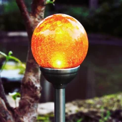 Roma - Solar-Erdspießleuchte mit amberfarbener LED