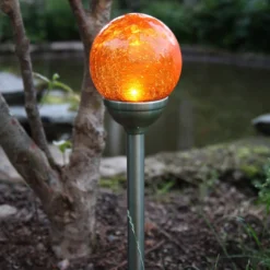 Roma - Solar-Erdspießleuchte mit amberfarbener LED