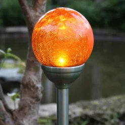 Roma - Solar-Erdspießleuchte mit amberfarbener LED