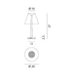 Rotaliana Dina+ LED-Akkutischleuchte weiß/weiß