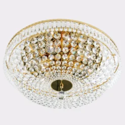 Runde Kristalldeckenleuchte SHERATA, gold 55 cm