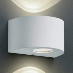 Runde LED-Außenwandleuchte Rosario, weiß