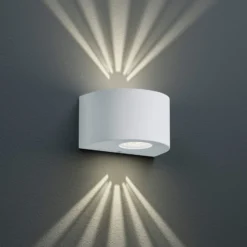 Runde LED-Außenwandleuchte Rosario, weiß