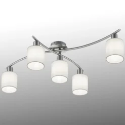Schirme aus weißem Stoff - Deckenlampe Garda