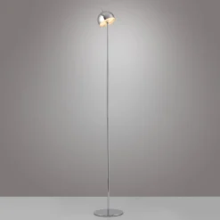 SCHÖNER WOHNEN LED-Akku-Stehlampe Bellis chrom, IP54 3.000K