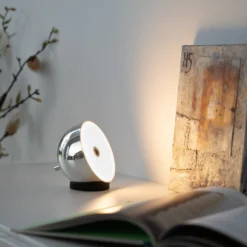 SCHÖNER WOHNEN LED-Akku-Tischlampe Bellies, chrom, IP54