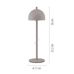SCHÖNER WOHNEN LED-Akku-Tischlampe Bellies, Sandbrise, IP54