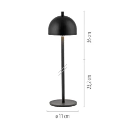 SCHÖNER WOHNEN LED-Akku-Tischlampe Bellies, schwarz, IP54