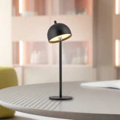 SCHÖNER WOHNEN LED-Akku-Tischlampe Bellies, schwarz, IP54