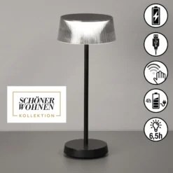 Schöner Wohnen LED-Akku-Tischleuchte Torre, IP44, Dimmer