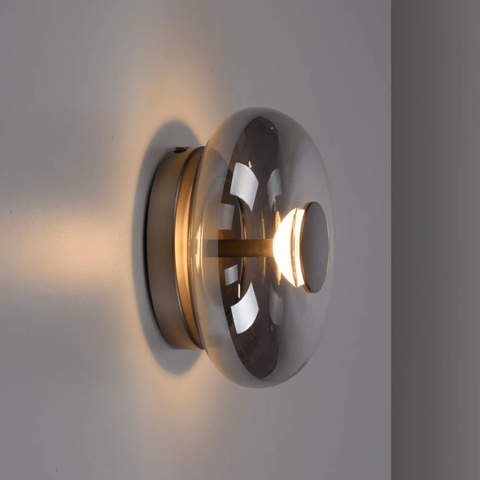 SCHÖNER WOHNEN LED-Deckenlampe Posh, Rauchglas, 3.000 K