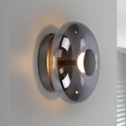 SCHÖNER WOHNEN LED-Deckenlampe Posh, Rauchglas, 3.000 K