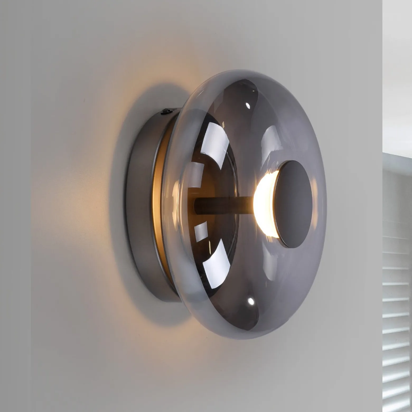 SCHÖNER WOHNEN LED-Deckenlampe Posh, Rauchglas, 3.000 K