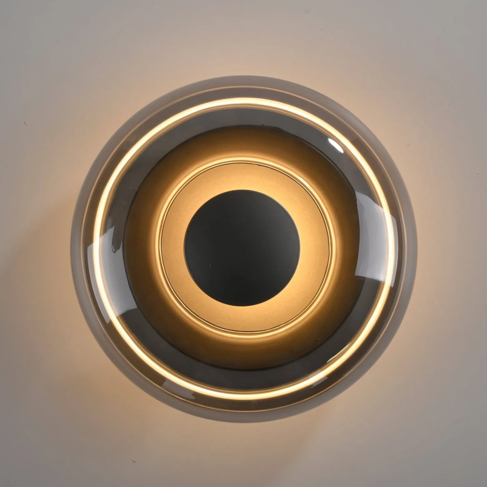 SCHÖNER WOHNEN LED-Deckenlampe Posh, Rauchglas, 3.000 K