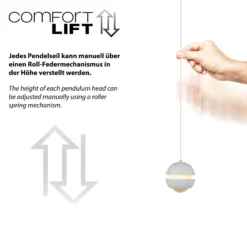 SCHÖNER WOHNEN LED-Hängelampe Lini weiß, 5-fl. lang, 3.000 K