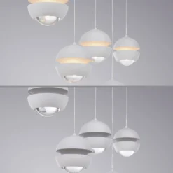 SCHÖNER WOHNEN LED-Hängelampe Lini weiß, 5-fl. lang, 3.000 K