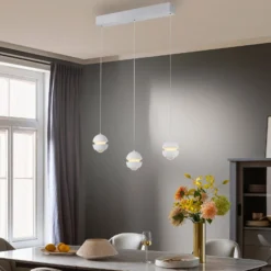 SCHÖNER WOHNEN LED-Hängelampe Lini weiß, 3-fl. lang, 3.000 K