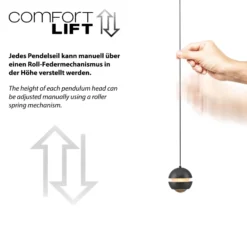 SCHÖNER WOHNEN LED-Hängeleuchte Lini, schwarz, 1-fl., 3.000K