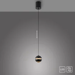 SCHÖNER WOHNEN LED-Hängeleuchte Lini, schwarz, 1-fl., 3.000K