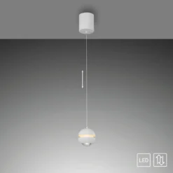 SCHÖNER WOHNEN LED-Hängeleuchte Lini, weiß, 1-fl., 3.000 K