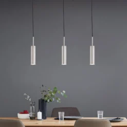 Schöner Wohnen Stina LED-Hängeleuchte 3-flg nickel