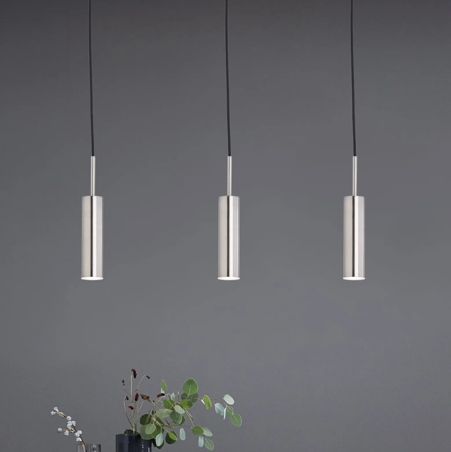 Schöner Wohnen Stina LED-Hängeleuchte 3-flg nickel
