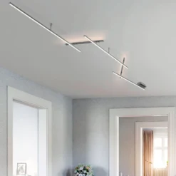 Schwenkbare LED-Deckenlampe Indira, Dimmer nickel