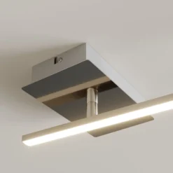 Schwenkbare LED-Deckenlampe Indira, Dimmer nickel