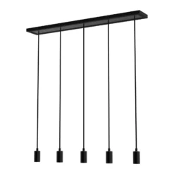 SEGULA Hängeleuchte Madox 5X Wave, schwarz, Stahl, E27